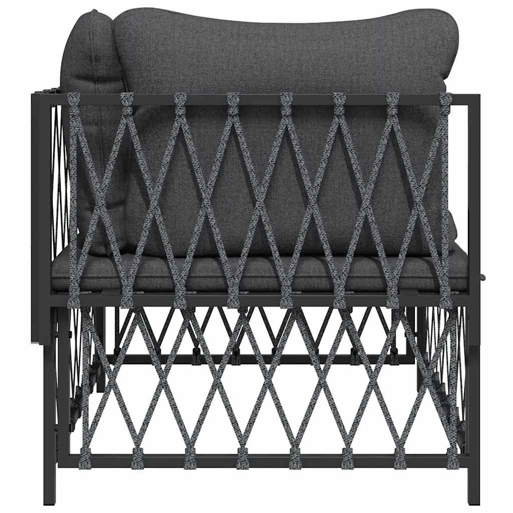 Garten-Ecksofa mit Kissen Anthrazit Gewebe